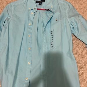 Brand new never worn blue polo button down